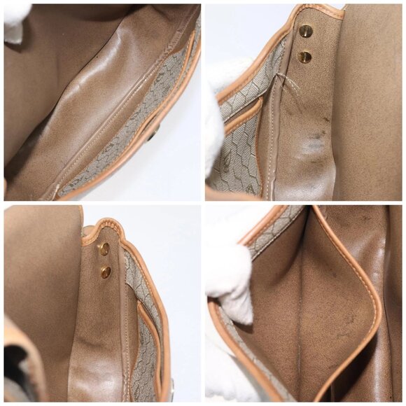 Christian Dior Honeycomb Canvas Shoulder Bag PVC Beige Gold Auth BA1892 - Picture 15 of 16